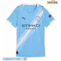 Camisa de time de futebol Manchester City Nico Gonzalez #14 Replicas 1º Equipamento Feminina 2025-26 Manga Curta